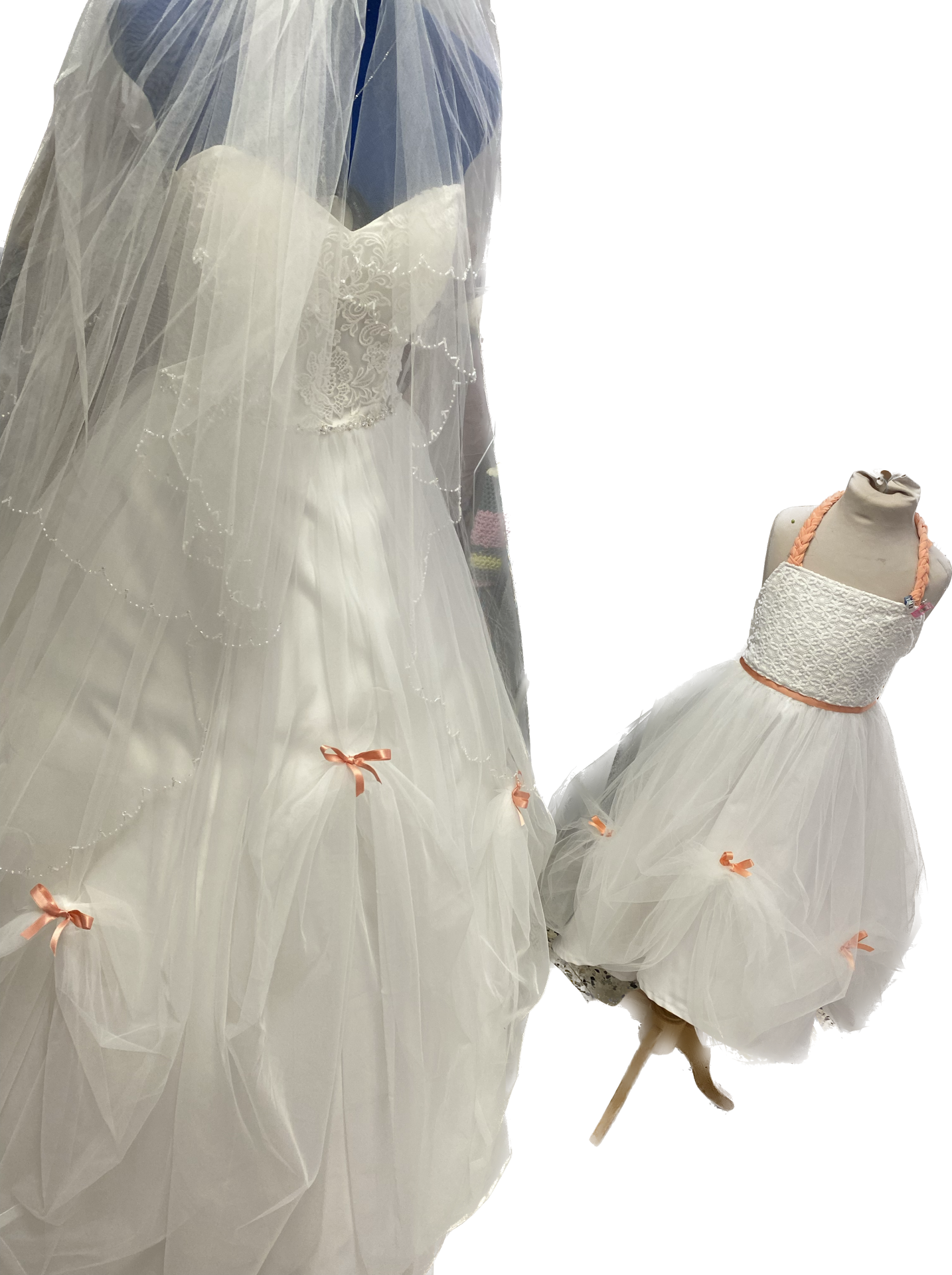 robe de mariée et demoiselle d'honneur