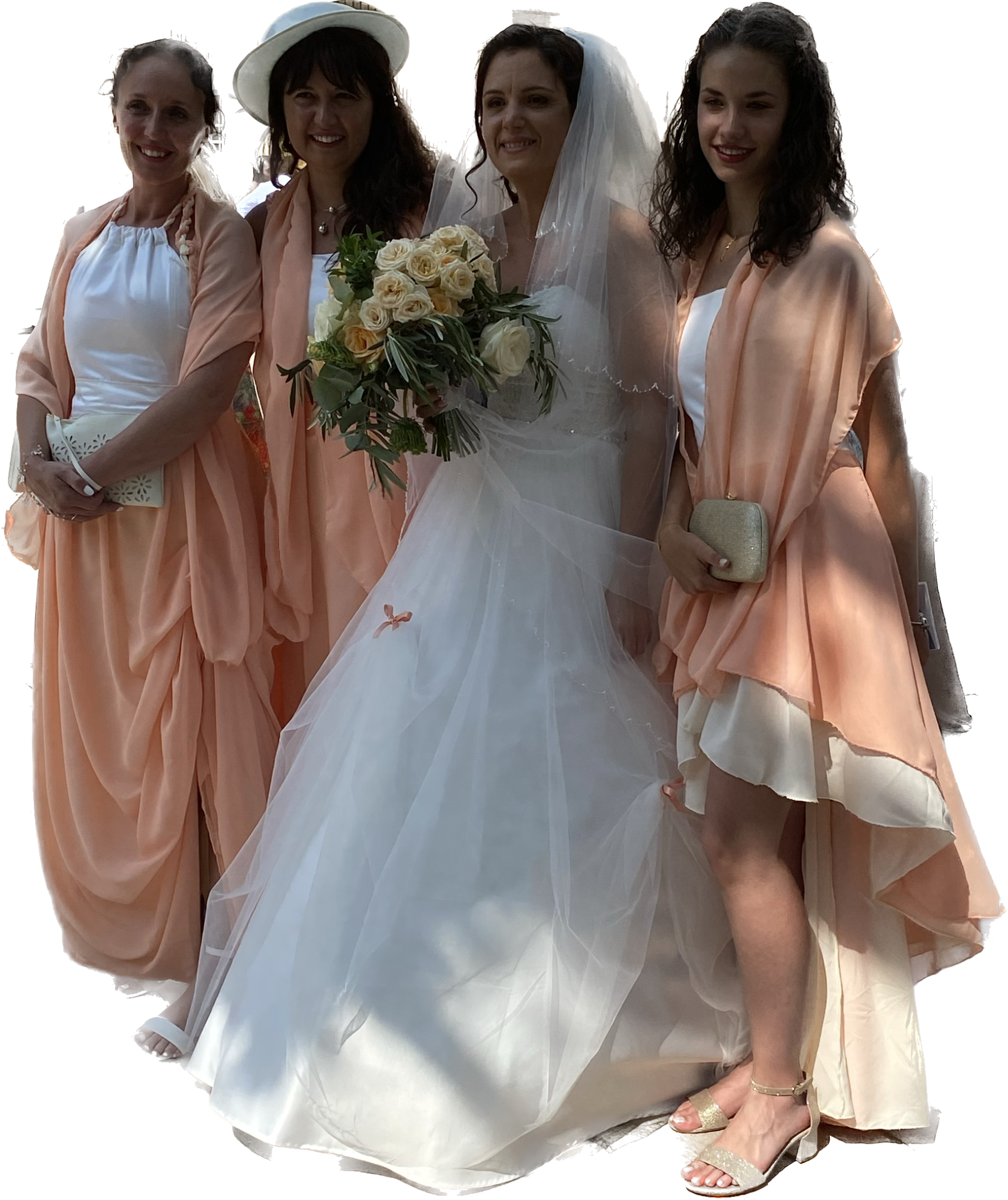 robe de mariée et demoiselles d'honneur